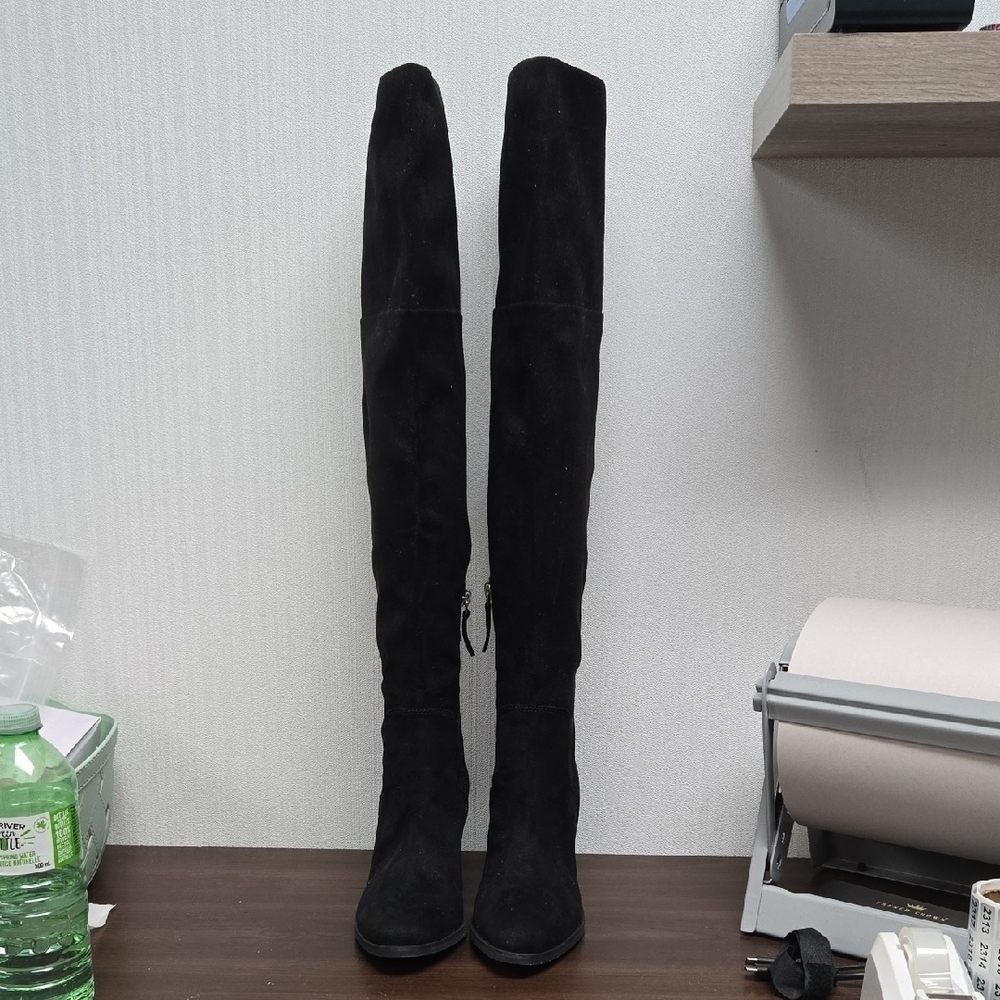 BP. Size 5 Black Faux Suede Over-the-Knee Boots